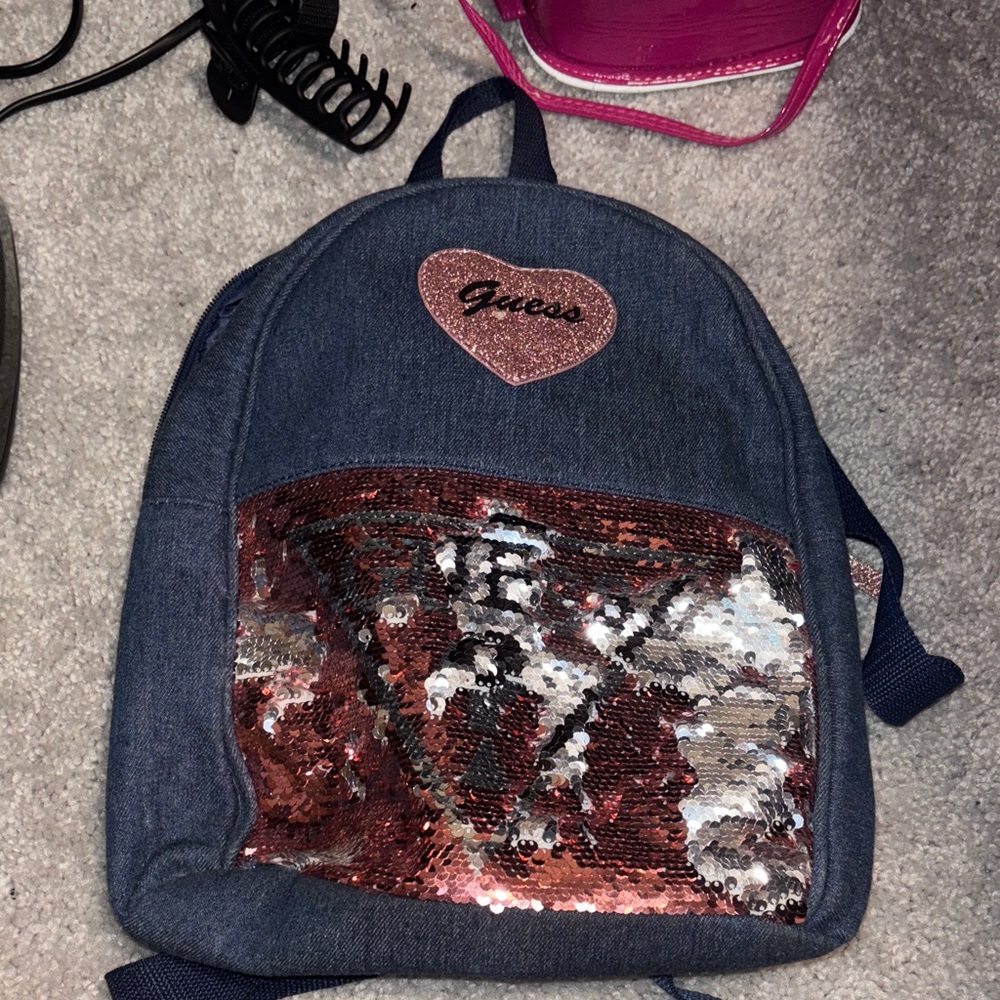 Guess Blue and Pink Sequin Backpack